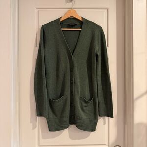 Pendleton Forest Green Cotton Boyfriend Button Cardigan Sweater Size Small